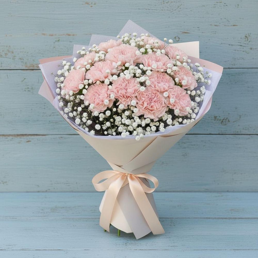 Букет цветов из: Гвоздики в Тайге