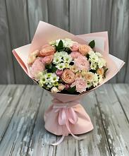 Букет цветов из:  Гвоздики, Розы и Хризантемы в Тайге