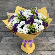 Букет цветов из:  Ирисы, Хризантемы и Ромашки #REPLACE_PRED# Тайге