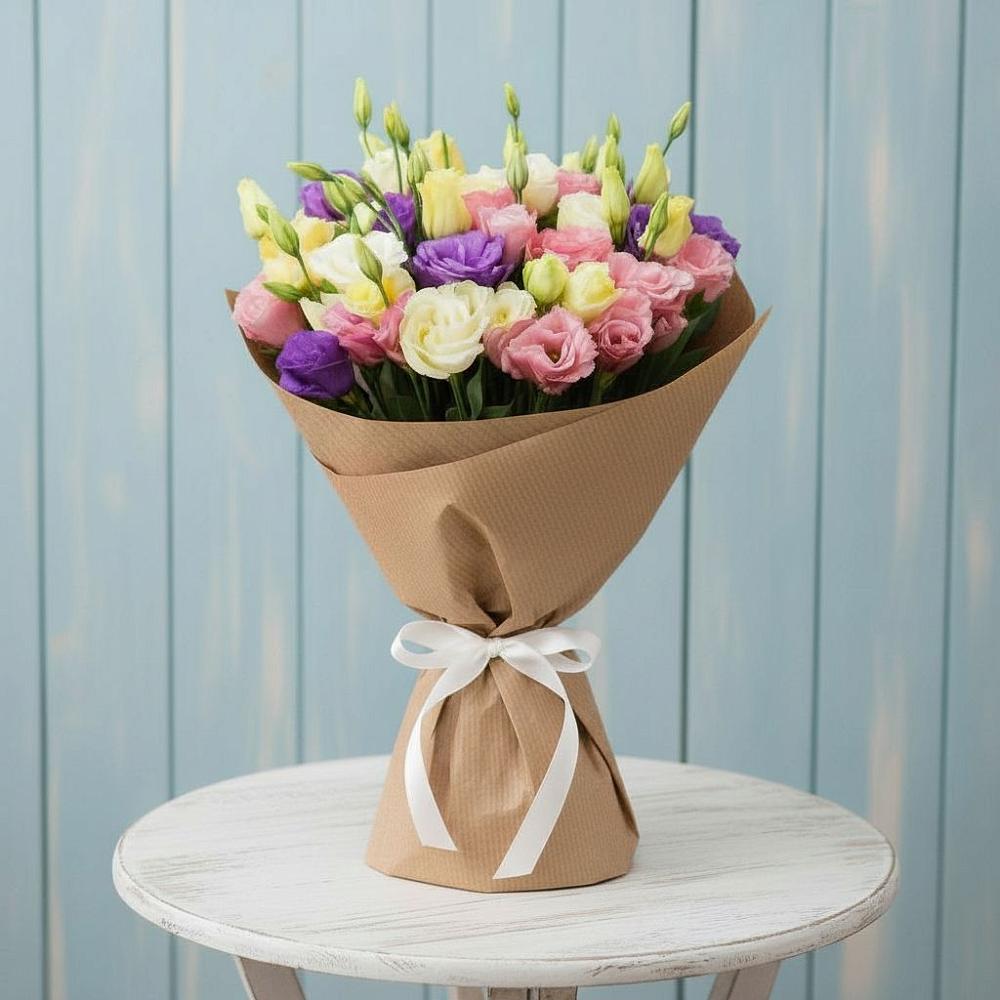 Букет цветов из: Лизиантусы в Тайге