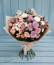 Букет цветов из:  Хризантемы, Розы и Альстромерии #REPLACE_PRED# Тайге