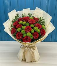 Букет цветов из:  Розы и Хризантемы в Тайге