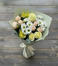 Букет цветов из:  Альстромерии, Розы и Хризантемы в Тайге